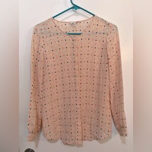 Joie Size XS Delicate Button Down Shirt Pale Pink